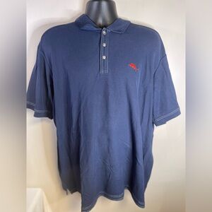 Tommy Bahama Polo Men's Size XXL Blue Striped Supima Cotton Blend Shirt